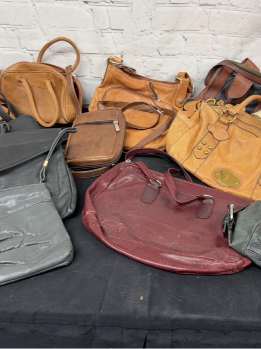 coach and fossil  handbags vintage 1990s leather bag lot vintage